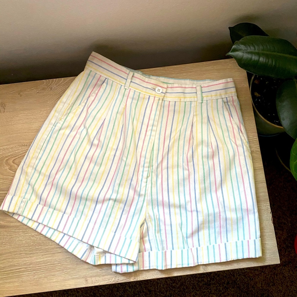 Vintage High Waist Stripe Shorts